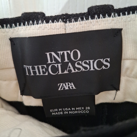 Zara NWT Into The Classics Black Hidden Pinstripe Straight Leg Trouser Pants M - Picture 3 of 15